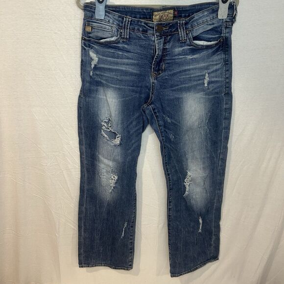 Dear John Woman’s Comfort Straight Leg Jeans Size 31/28 Distressed - Picture 1 of 9